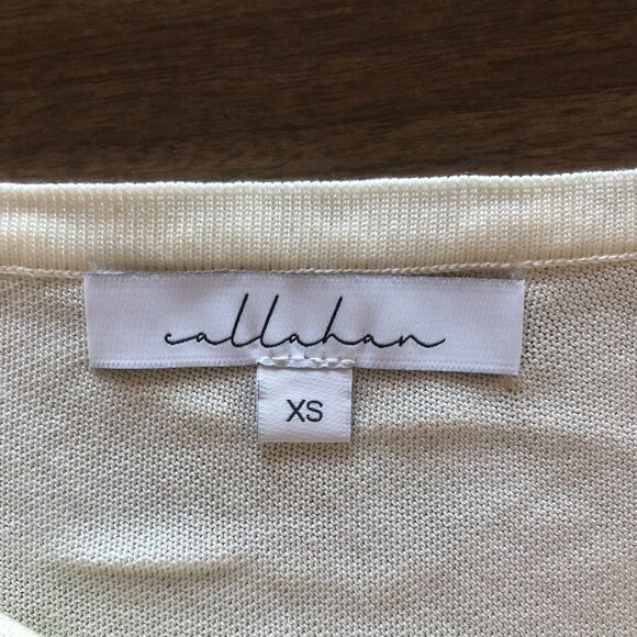 Callahan Button Up V Back Sweater Cardigan Creme XS - Picture 5 of 5